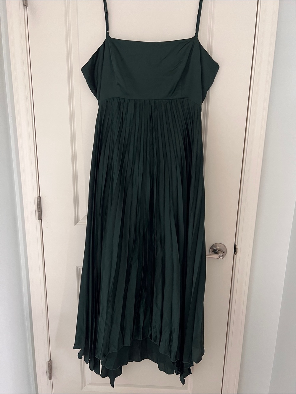 Abercrombie & Fitch Giselle Pleated Cutout Maxi Dress Green XXL - Picture 3 of 5